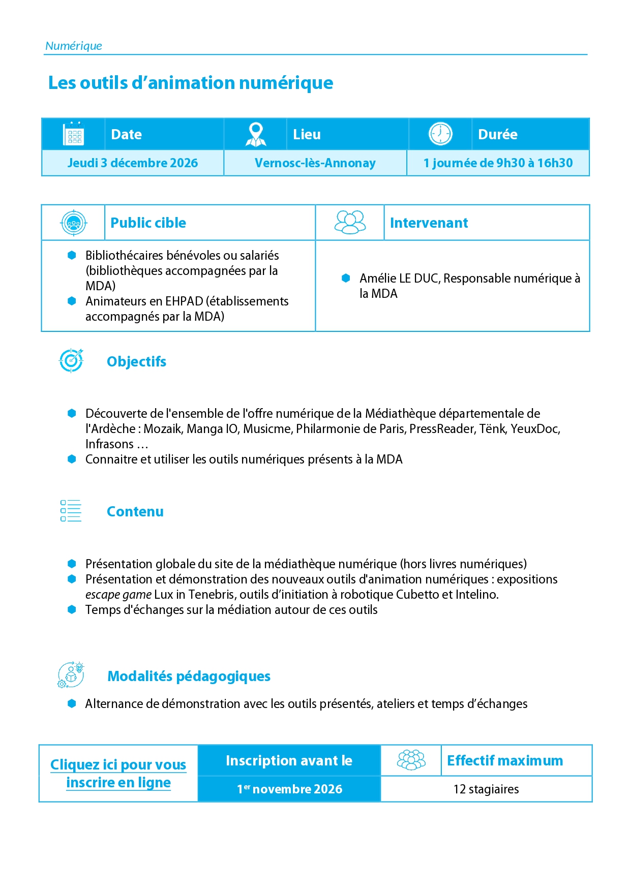 description de la formation les outils d'animation numérique le 3 décembre 2026